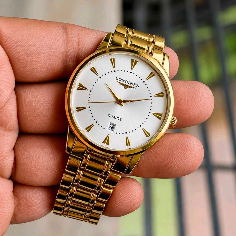 Longines Quartz Gold Watch FOR MENS PREMIUM QUALIT