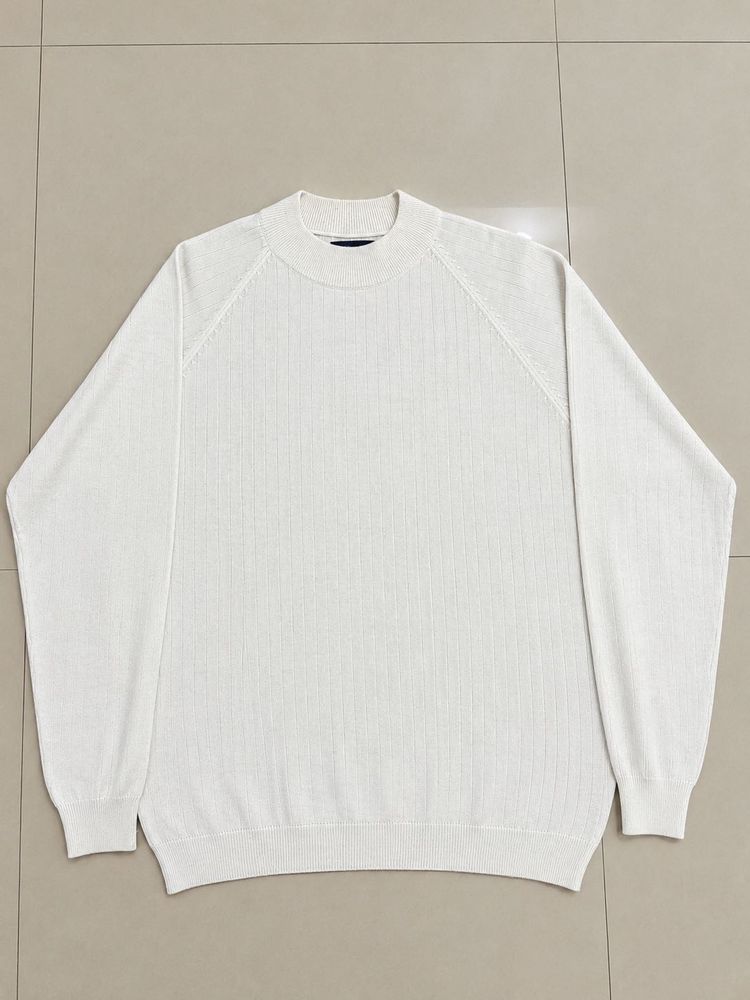 TommyHilfiger Classic White Mock Neck Sweater
