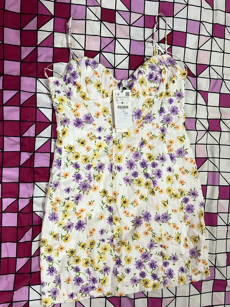 Zara Floral Print Mini Dress