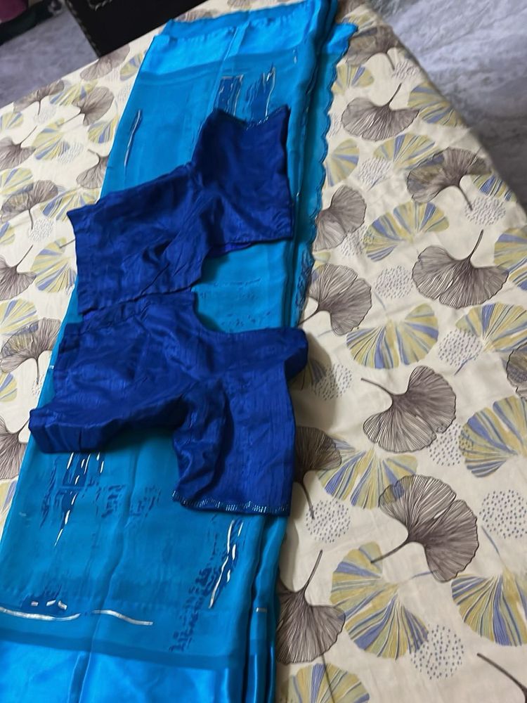 Beautiful Blue Saree with Blouse