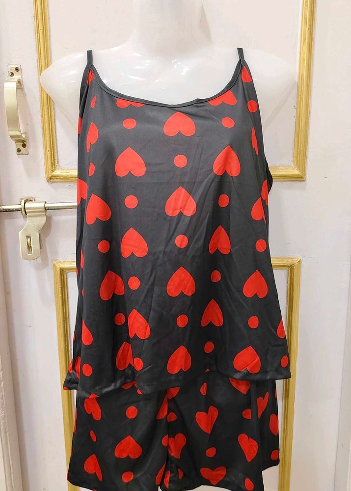 Cute Heart Print Sleep Set