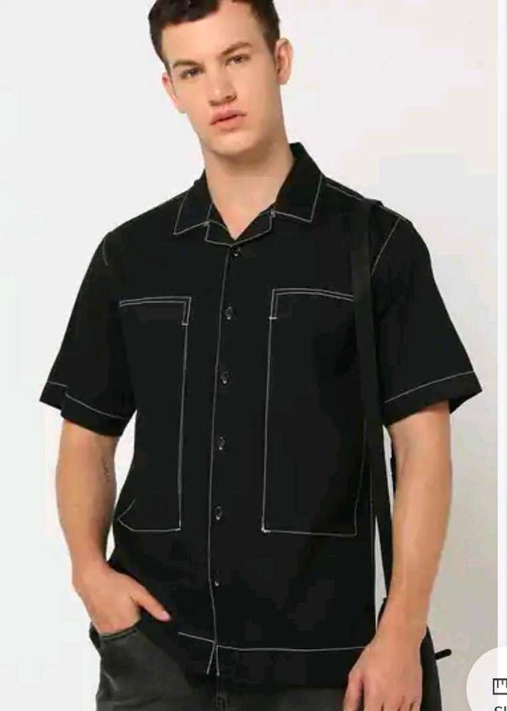 New ZARA Black Short Sleeve Shirt