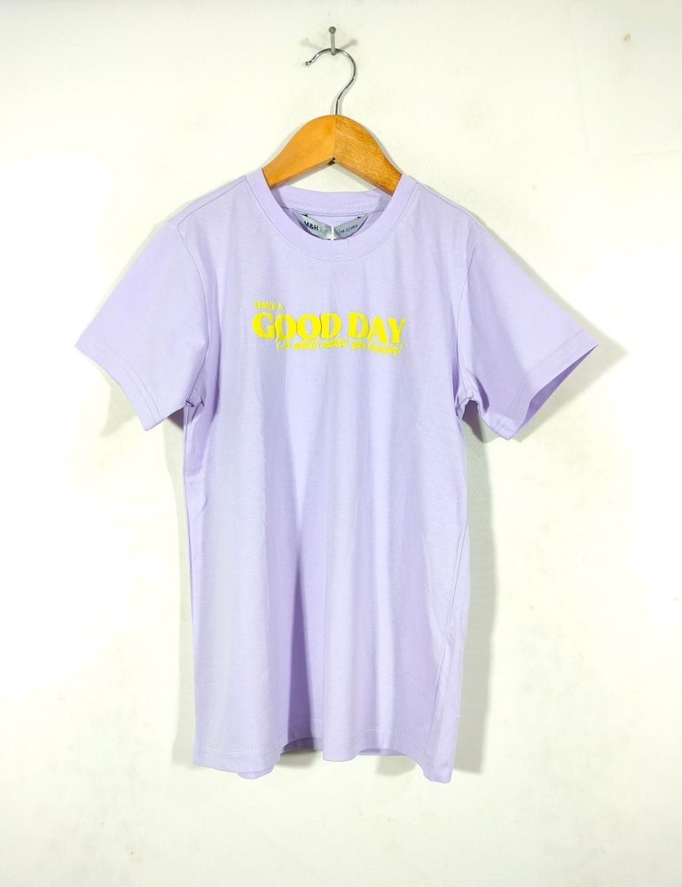 Lavender Printed Casual T Shirt (Girl's)