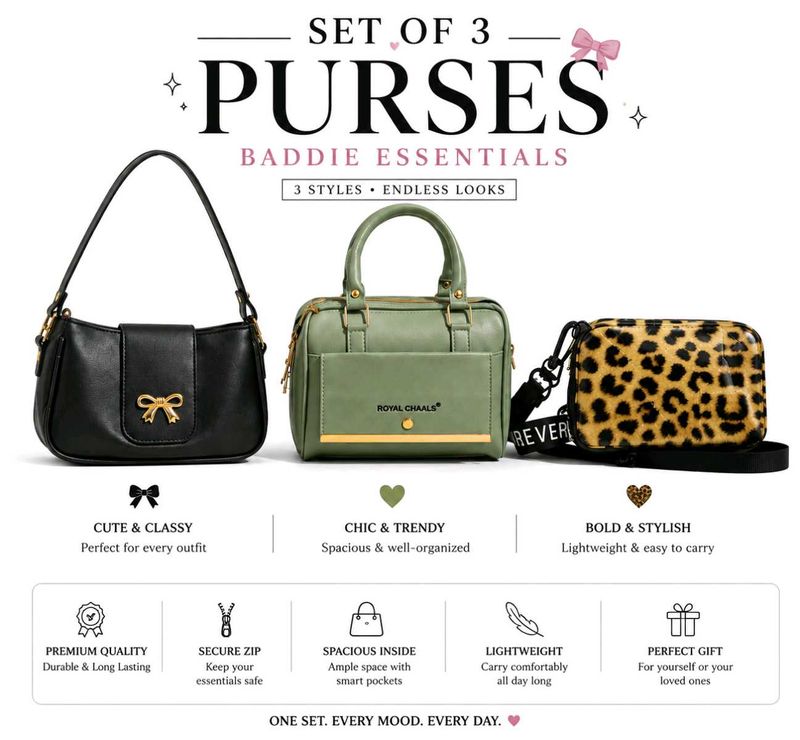 Set of 3 Stylish Purses