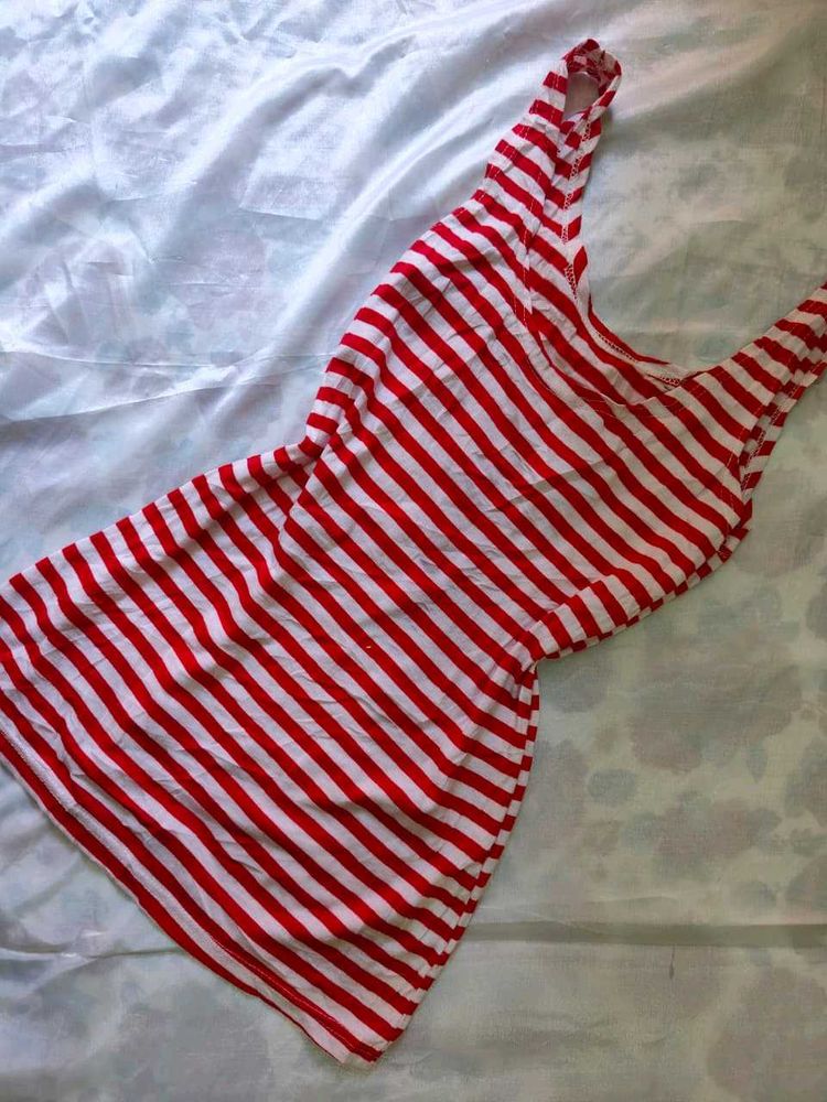 Red and White Striped tank top