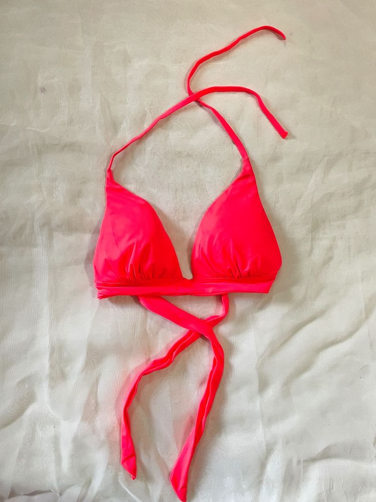 Neon Pink String Bikini Top