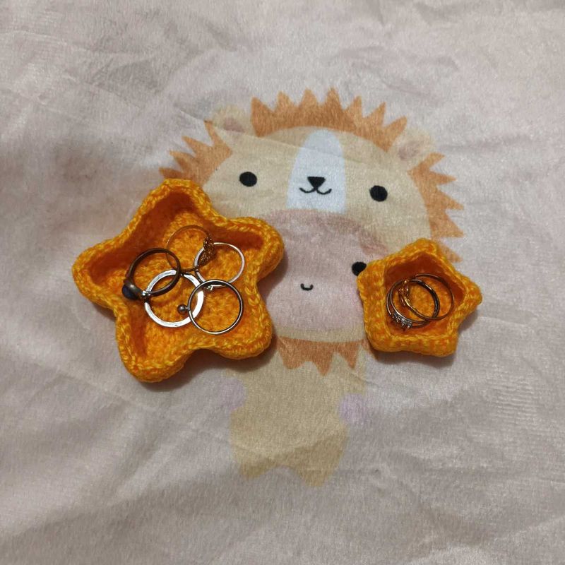 Handmade Crochet Star Ring Dish Set