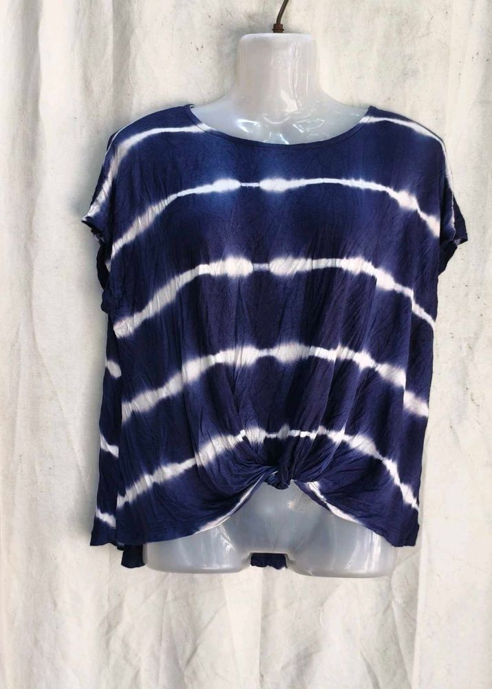 Stylish Tie-Dye Knot Front Top