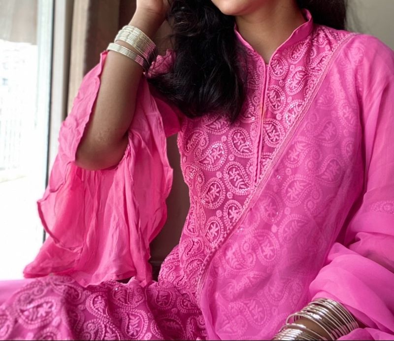Pink Embroidered Salwar Kameez