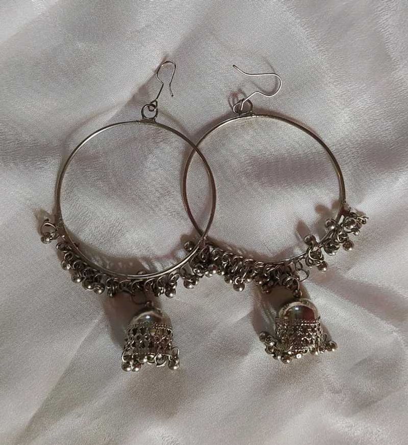 New Oxidised Jhumka Hoop Earrings