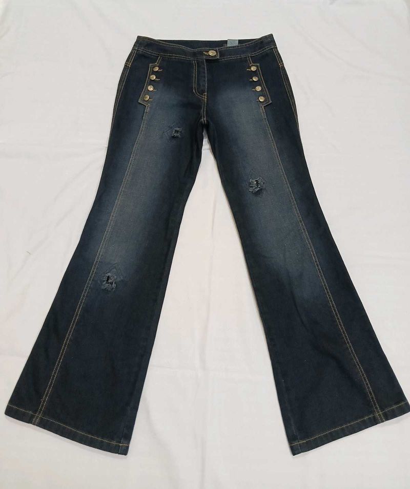 Y2K Washed Black Flare Jeans