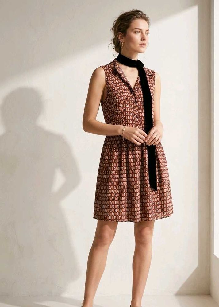 Zara Stylish Printed Sleeveless Dress