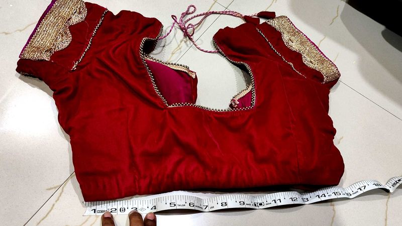 Velvet Blouse Burgundy Colour