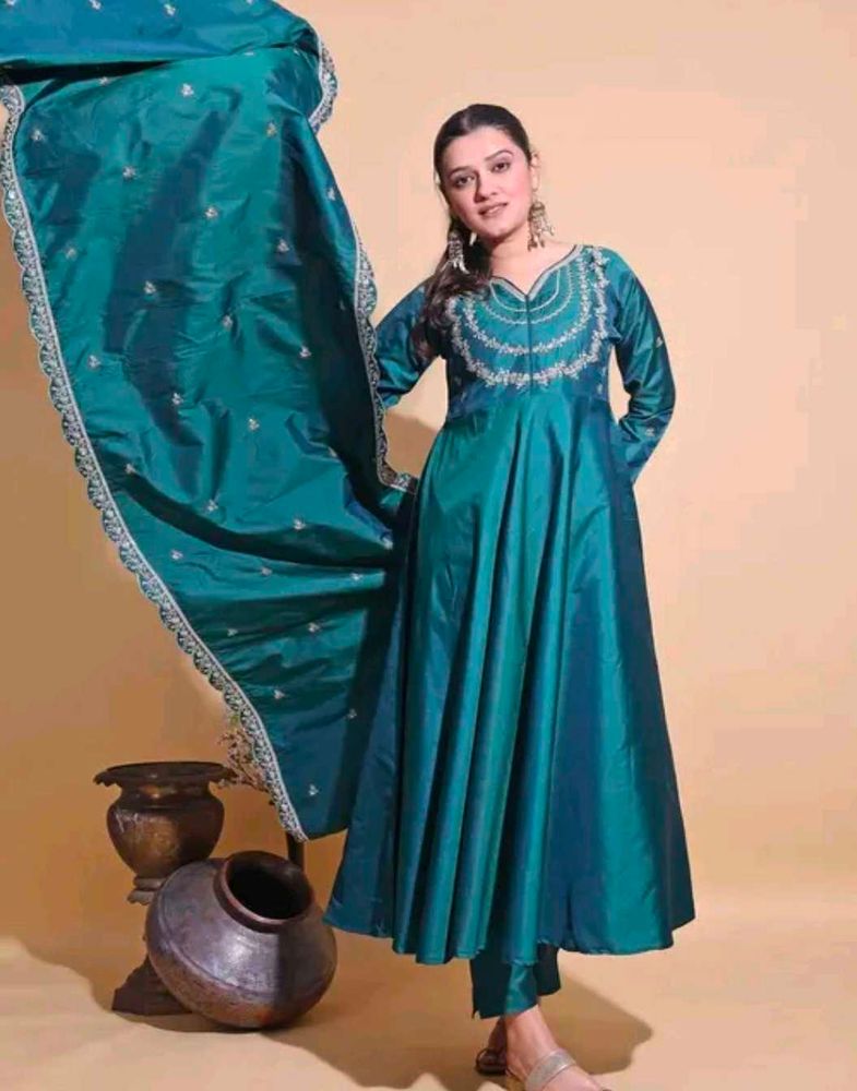 Teal Kurta Set with Dupatta