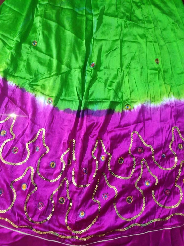 contrast colour lehenga suit