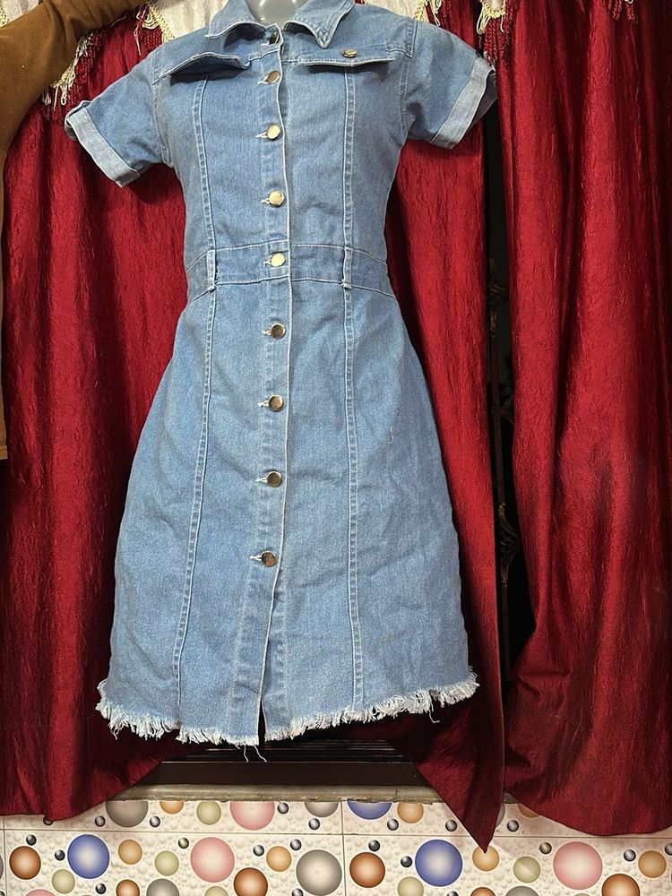 Denim Button-Up Dress