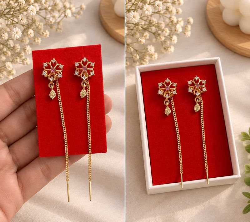 Elegant Snowflake Drop Earrings