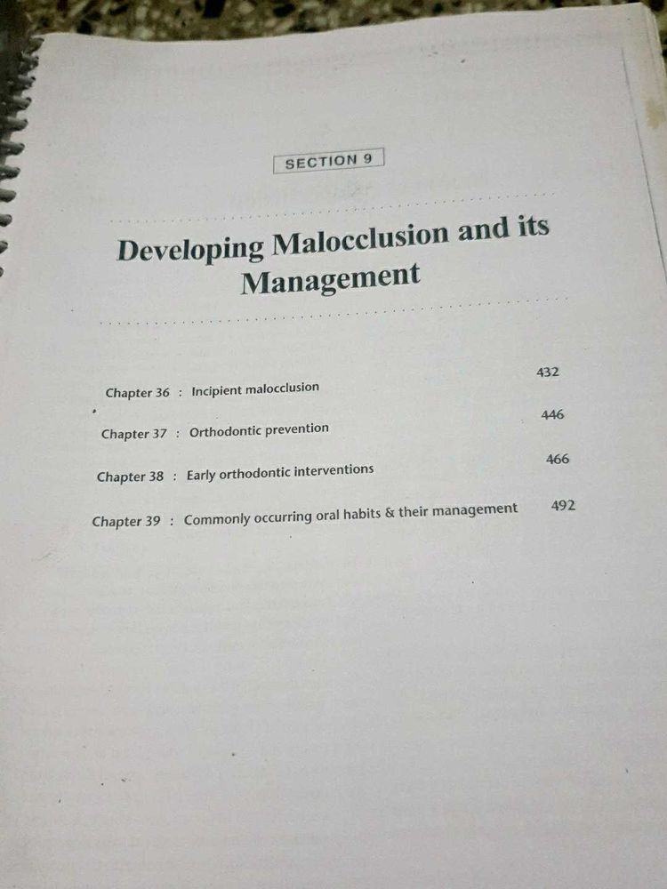 Developing Malocclusion and its Management