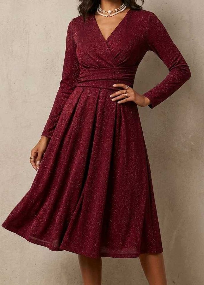 Sparkly Red Wrap Dress