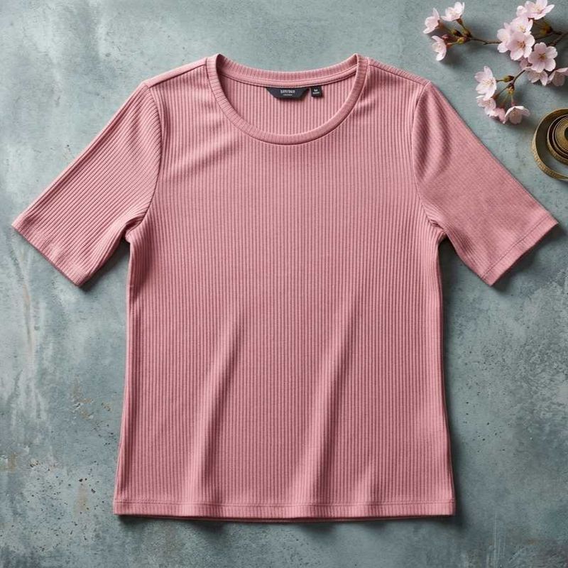 Ribbed Pink T-Shirt