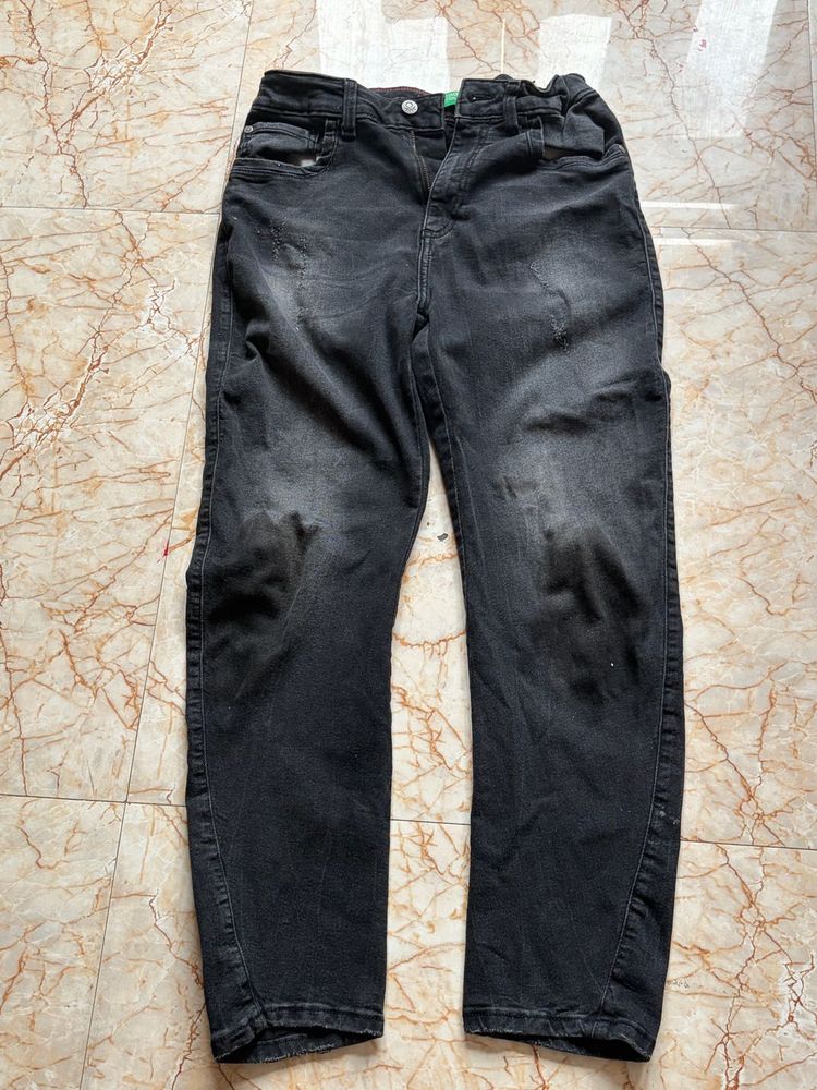 Washed Black Denim Jeans