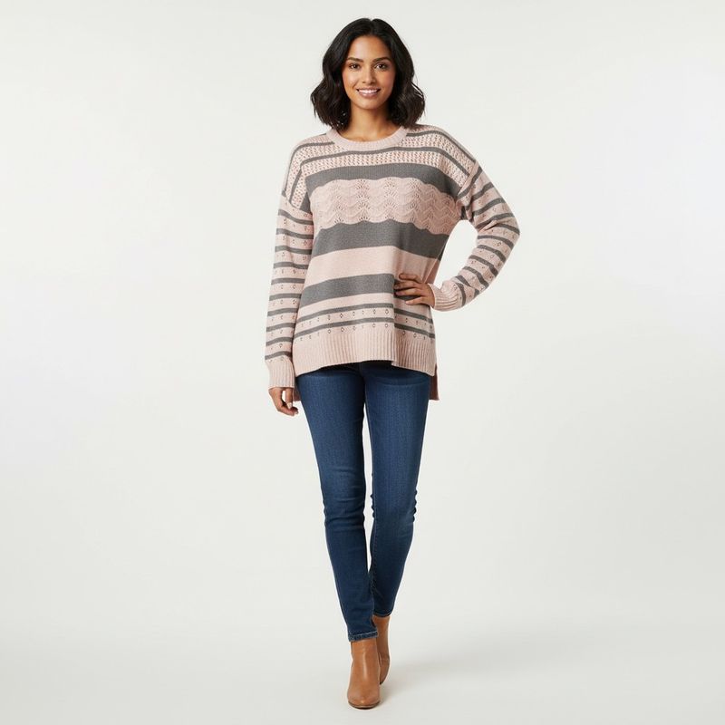 High Low Style Light Sweater