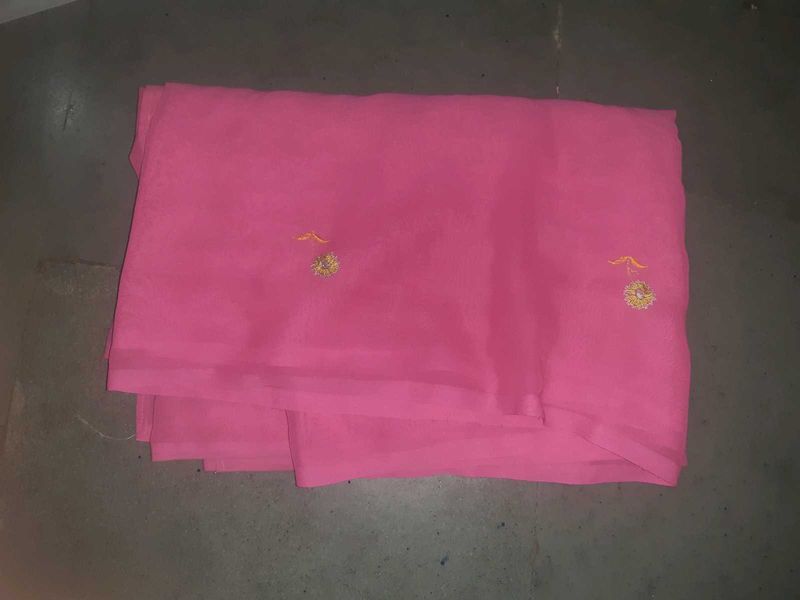 Beautiful Pink Embroidered Saree