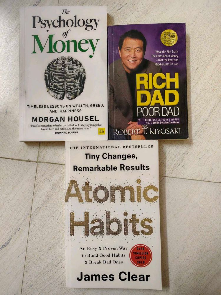 Psychology of Mny, Rich Dad Poor, Atomic Habits