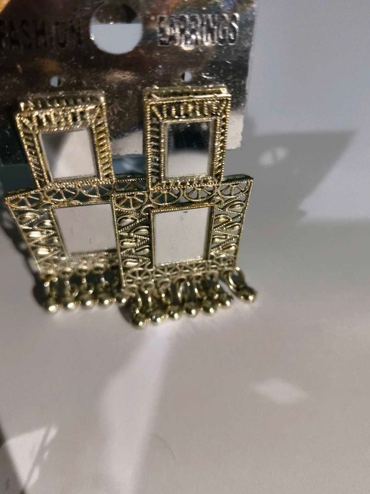 Stylish Mirror Work Earrings