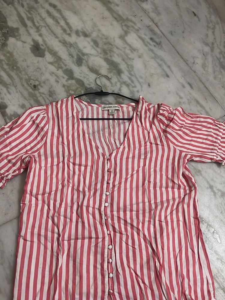 Striped Button-Up Blouse