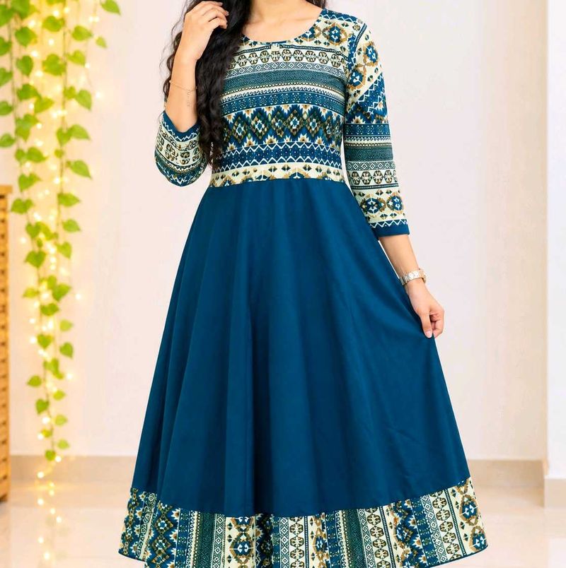 Teal Anarkali Gown