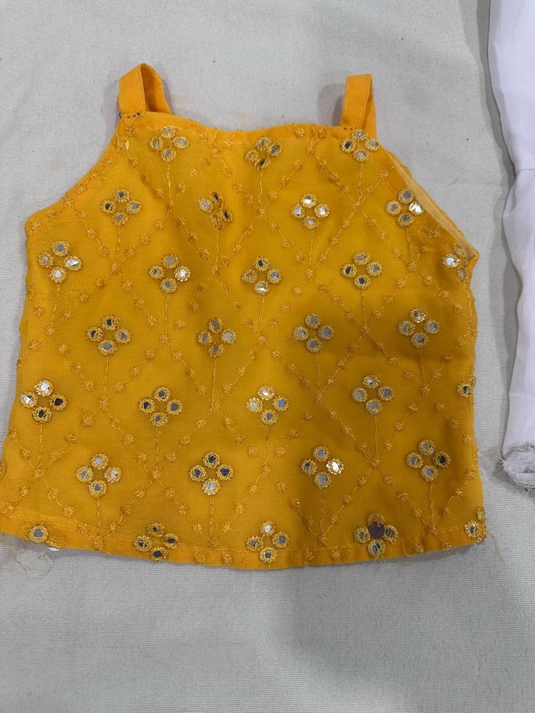 Embellished Yellow Crop Top