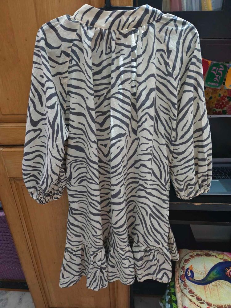 Stylish Zebra Print Mini Dress