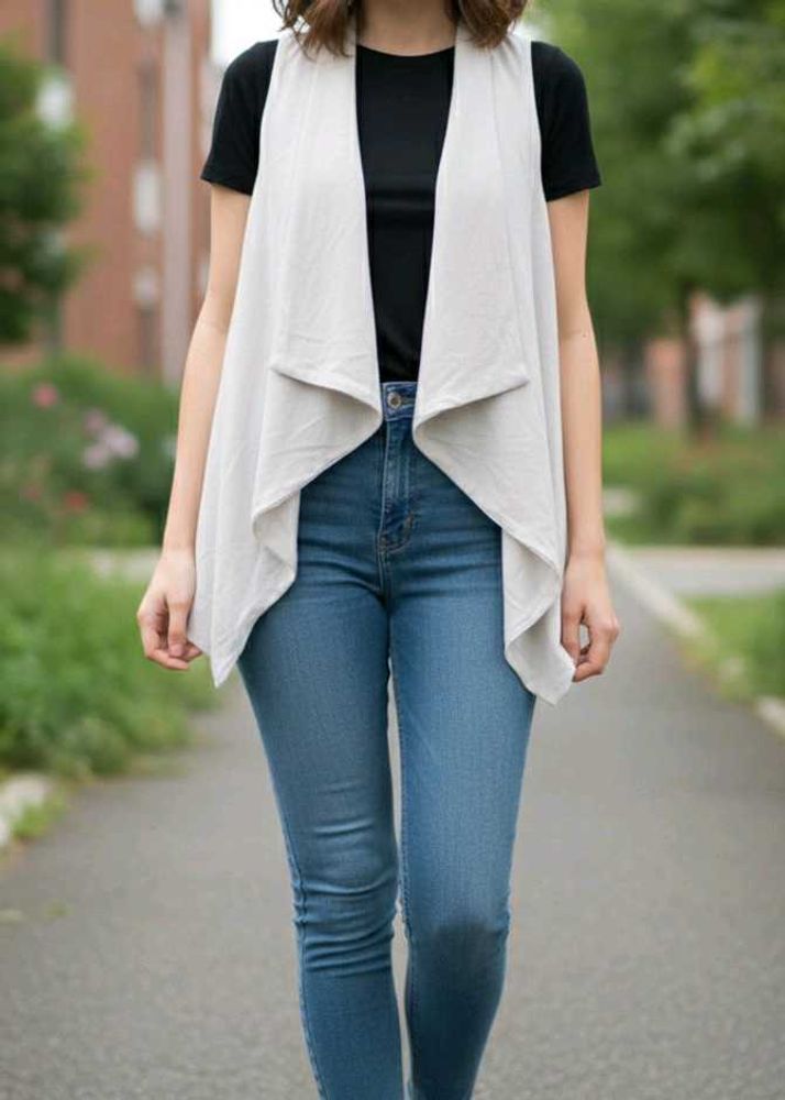 Sleeveless Waterfall Vest