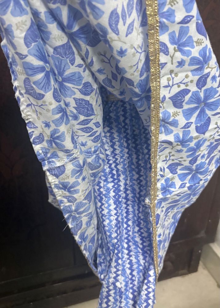 Beautiful Blue Floral Kurta set