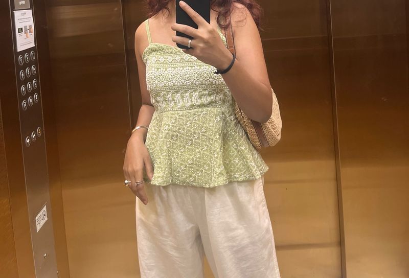 Peplum Style Embroidered Top