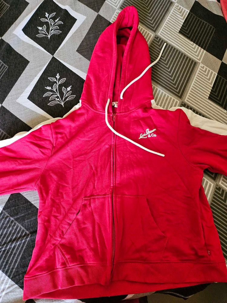 New Levis Red Striped Women's Hoodie❤🤩