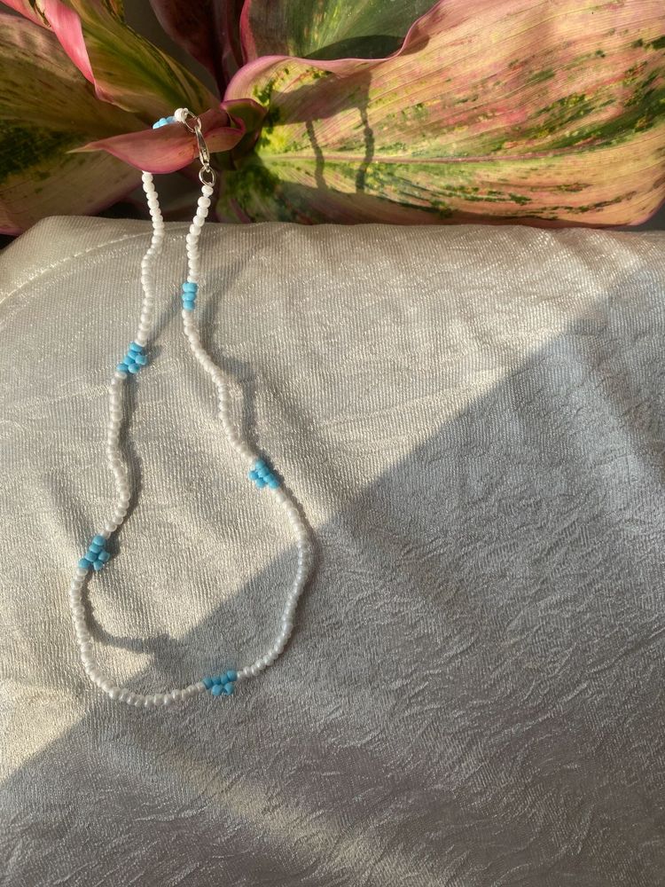 White Small Beads Beautiful Meck Piece