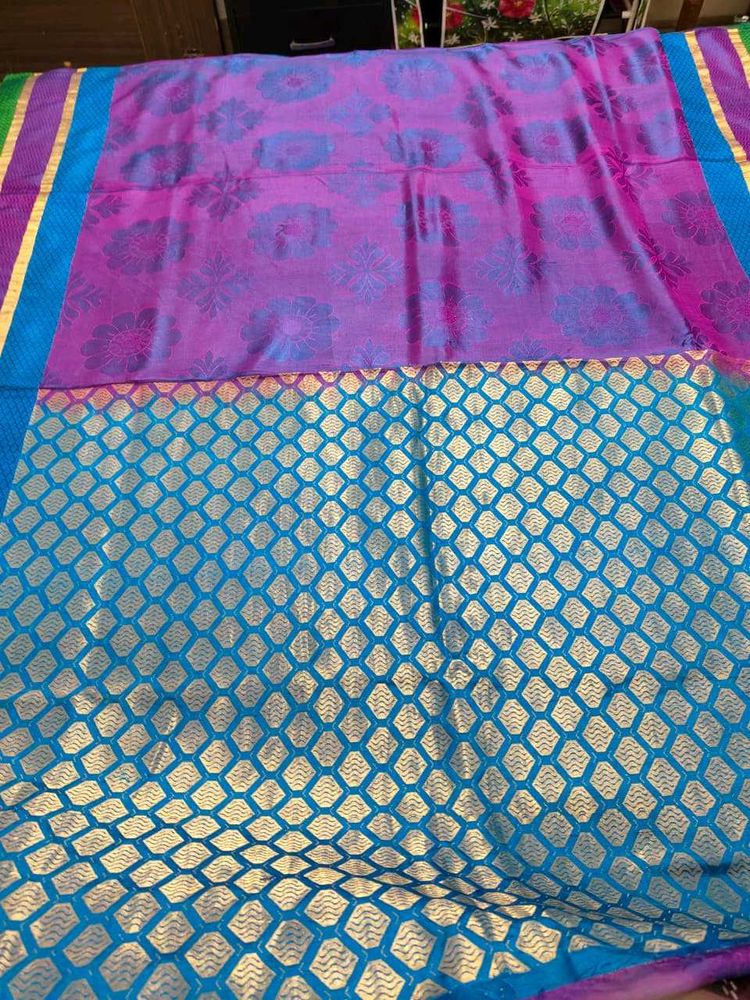 Beautiful Purple &amp; Blue Saree