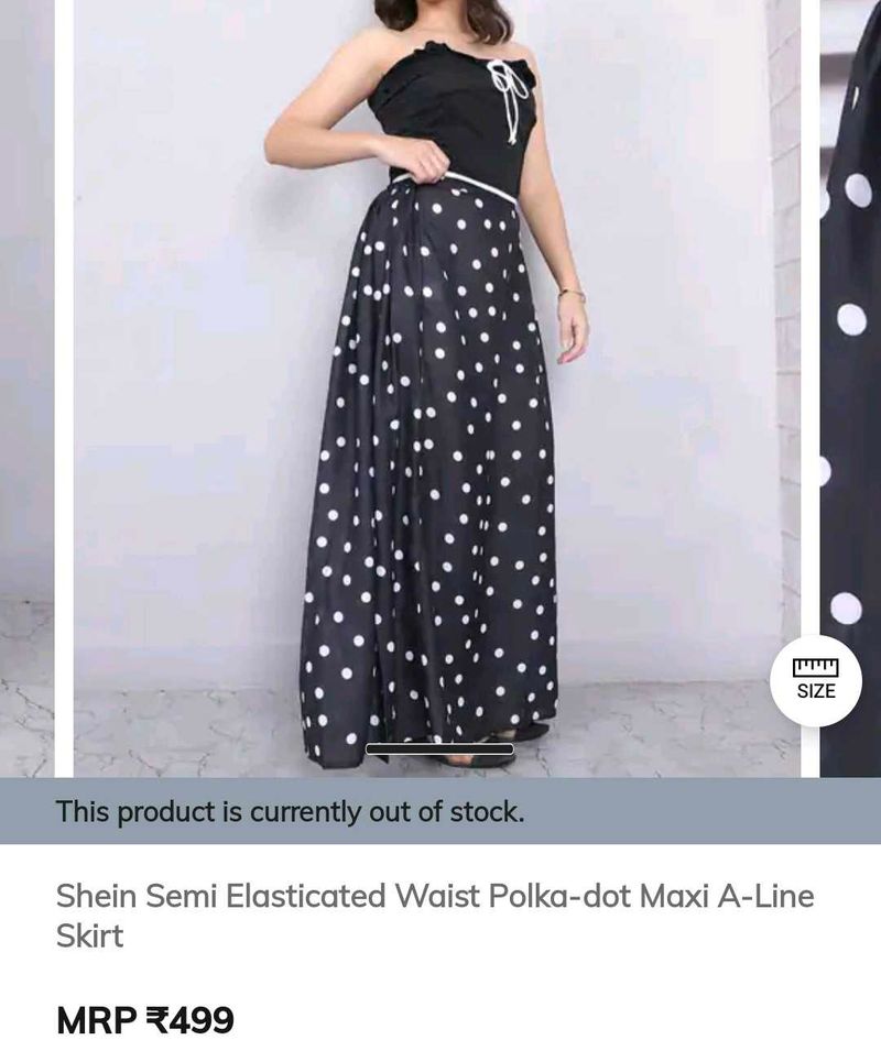 Shein Polka Dot A- line Long Skirt