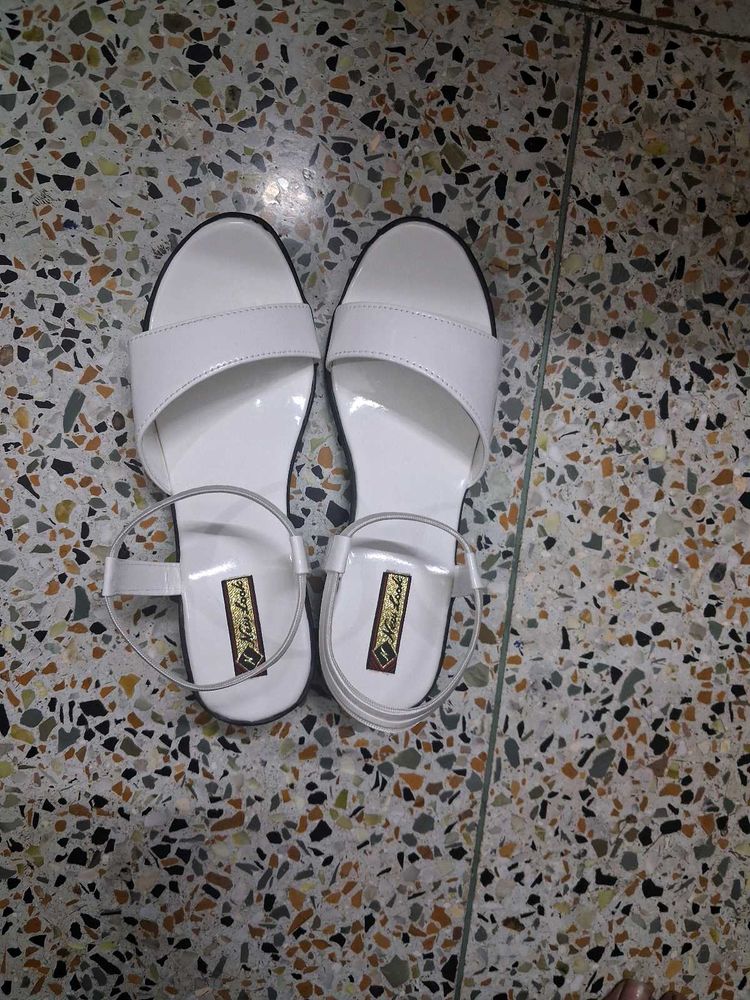 Stylish White Flat Sandals