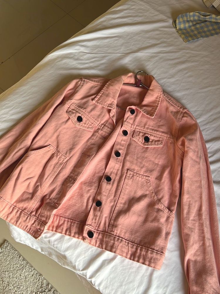 Style up -Women's light Pink Denim Jacket