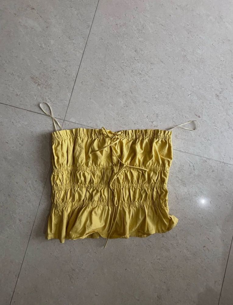 Smocked Yellow Tube Top