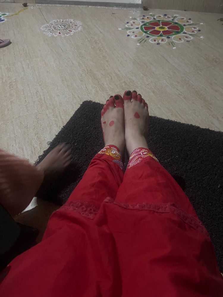 Red Embroidered kurta Pants set