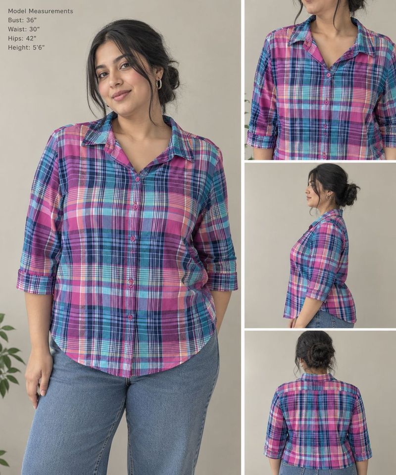 Vibrant Plaid Button-Up Shirt
