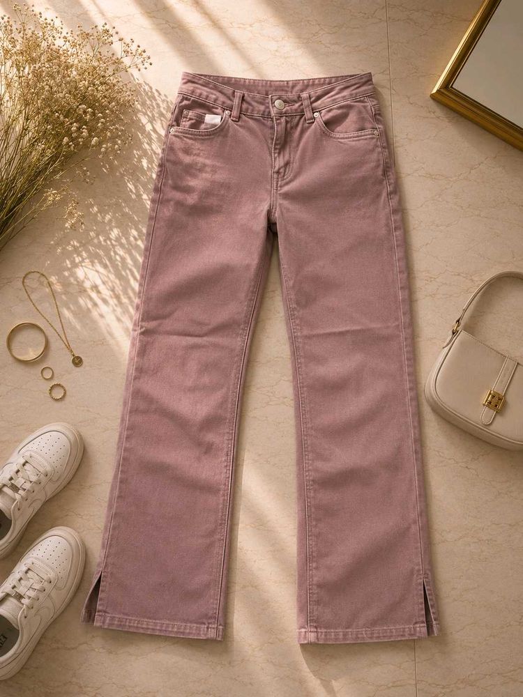 Stylish Mauve Wide-Leg Trousers