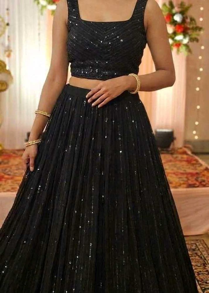 Stunning Black Sequined navratri  Lehenga Choli