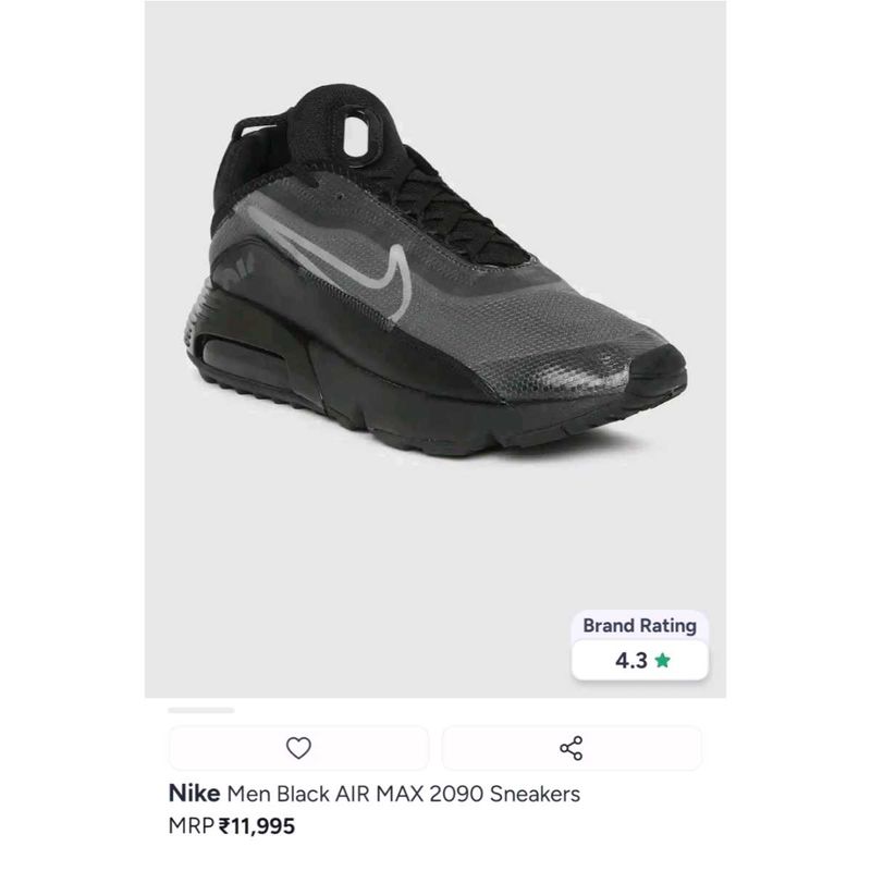 Nike Men Black Air Max 2090 Sneakers