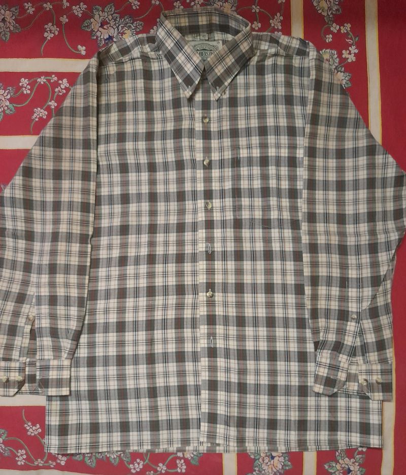 Members Only-Style-UP  branded Original cream - black Check terycot  full  sleeved shirt