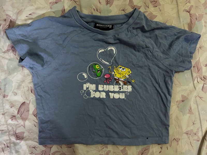 SpongeBob Graphic Crop Top